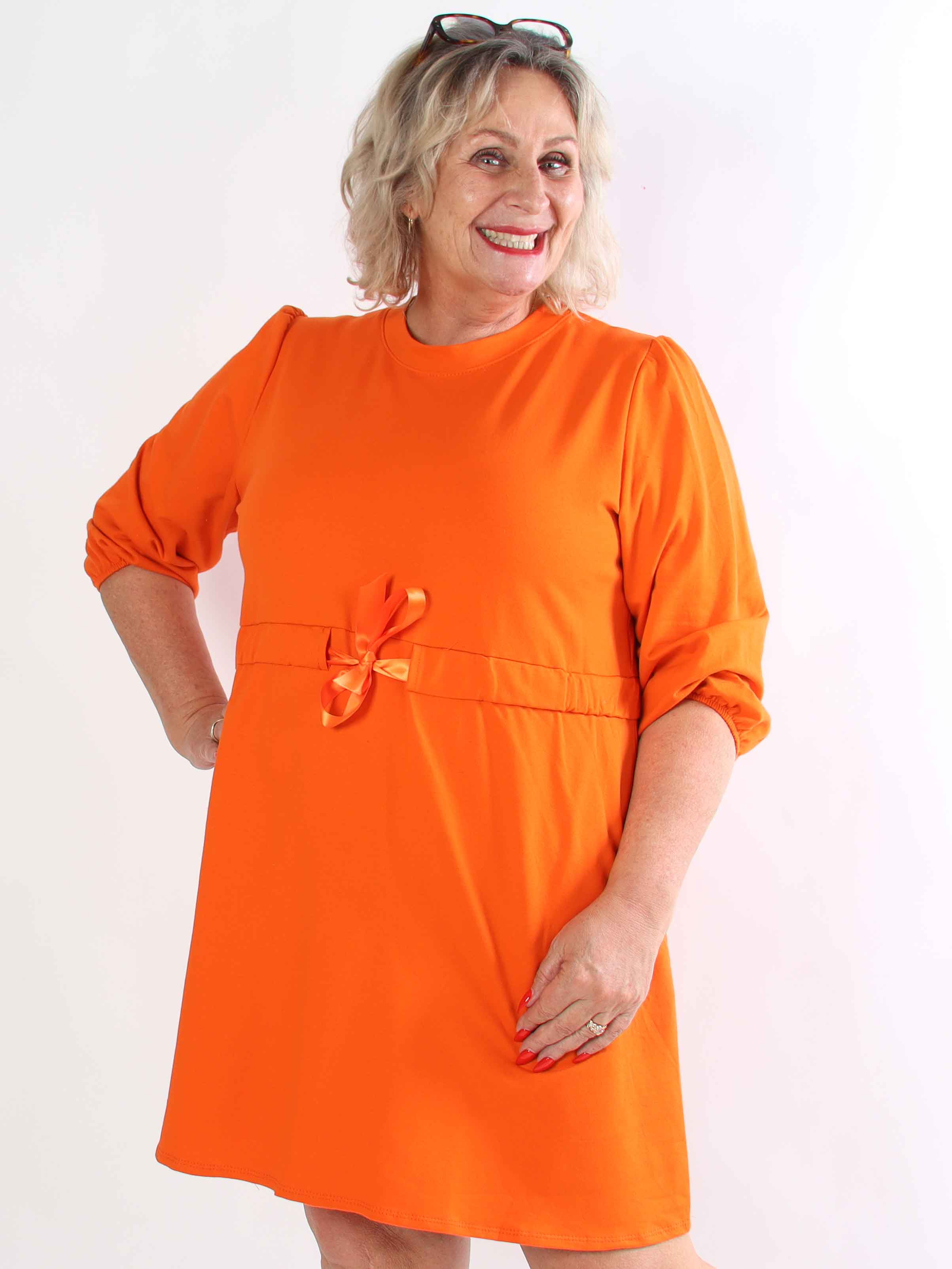 Skyler - Plus size joggingkjole i bomuld med bånd i taljen